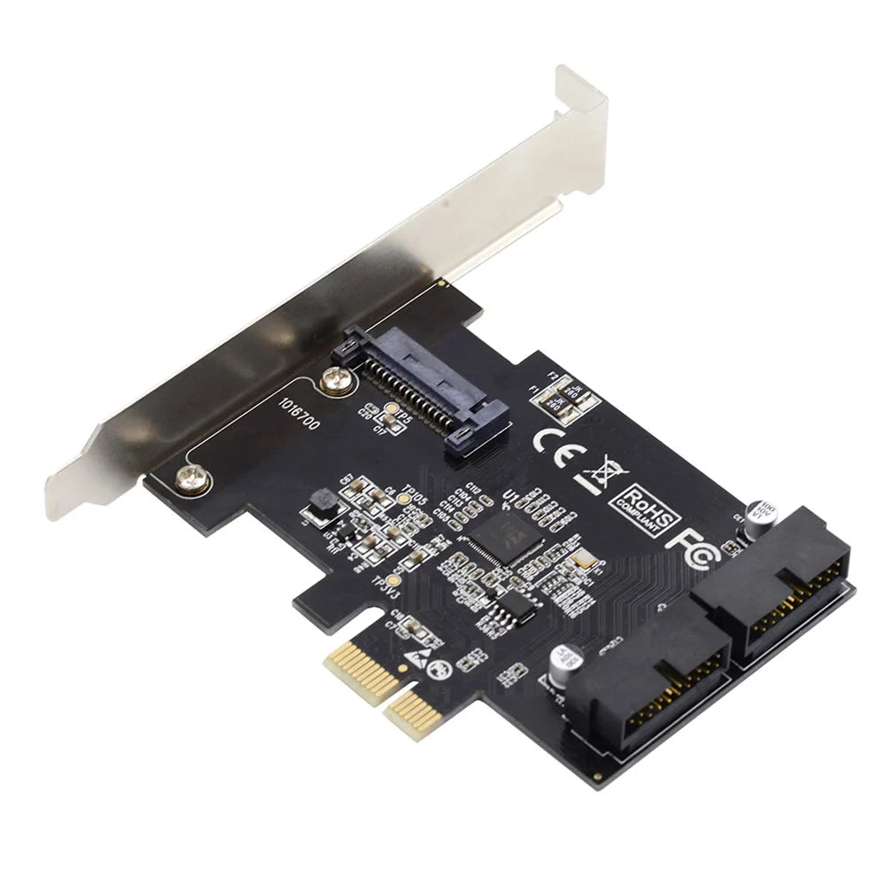 U3-048 PCI-E 1X Express Card to 19Pin 20Pin USB 3.0 Front Panel Header 5Gbps VL805 Adapter - 1