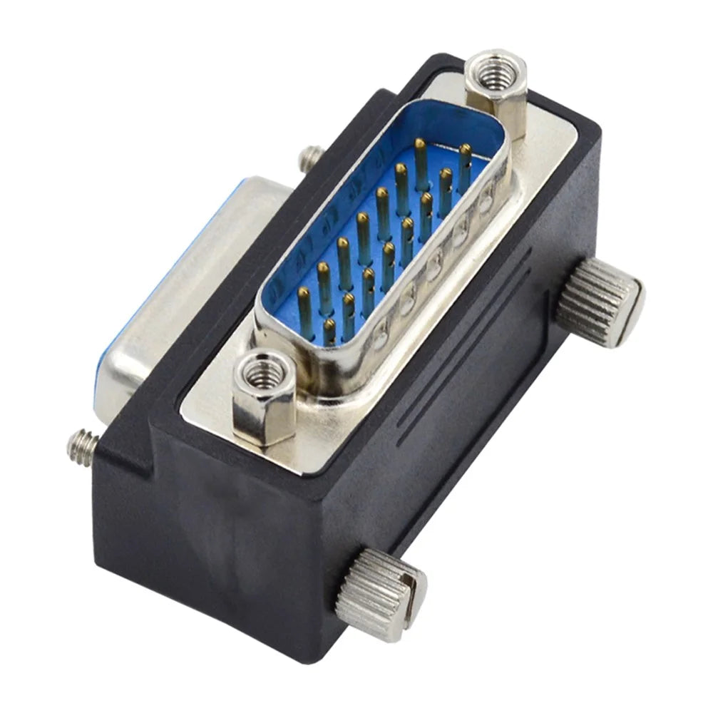 DB-017-DN DSUB D-subminiature 15Pin Male Nut to Female Screw Extension Adapter DB Connector 90 Degree Angled - 2