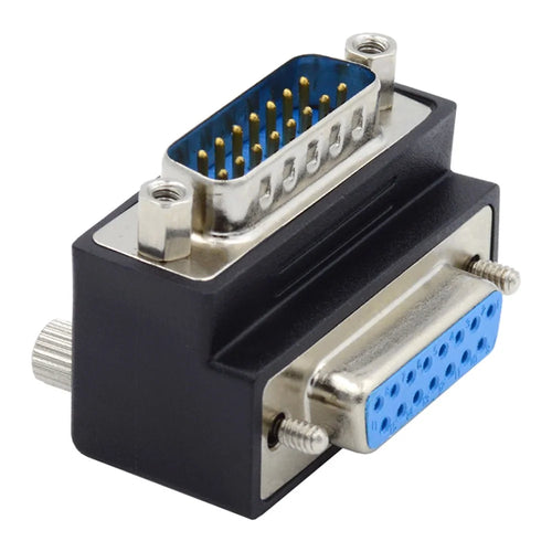 DB-017-UP 90 Degree Angled DSUB D-subminiature 15Pin Male Nut to Female Screw Adapter DB Connector - 1