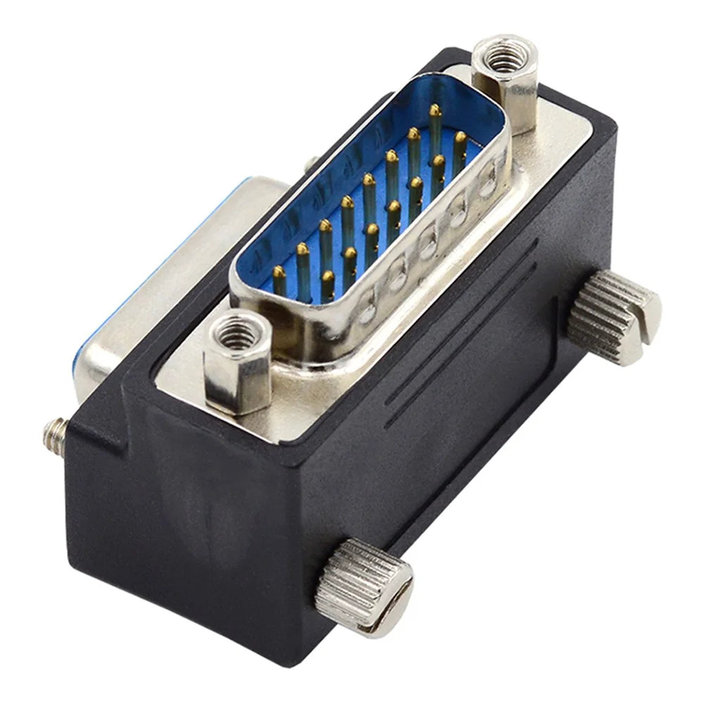 DB-017-UP 90 Degree Angled DSUB D-subminiature 15Pin Male Nut to Female Screw Adapter DB Connector - 2
