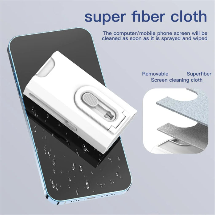 Q8 Bluetooth-compatible Headset Keyboard Screen Cleaning Tools Kit Dust Removal Pen Brush Key Puller Set - Blue - 7