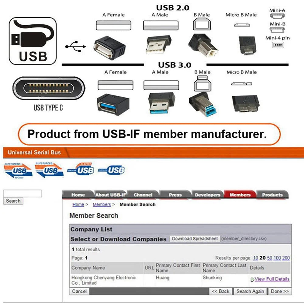 UC-070-TC003 USB 3.0 Type-A Male to USB 3.1 Type-C Male Adapter 10Gbps Connector for Laptop Tablet Phone - 7