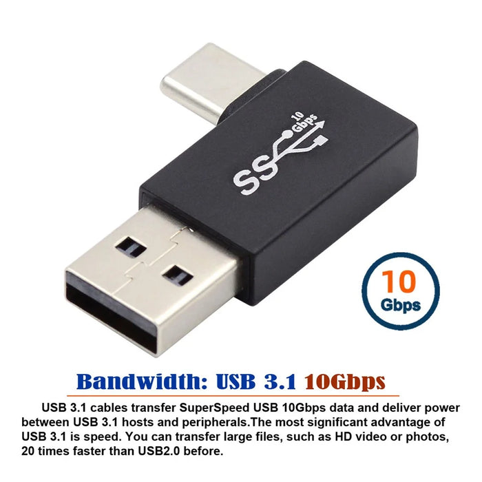 UC-070-TC004 USB 3.0 USB-A Male to USB 3.1 Type-C Male Adapter Support 10Gbps Data Transfer - 2