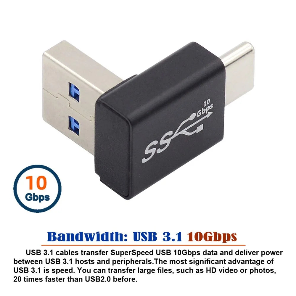 UC-070-TC005 USB 3.0 USB-A Male to Type-C 3.1 Male Adapter 10Gbps Data Transmission Connector for Laptop Phone - 4