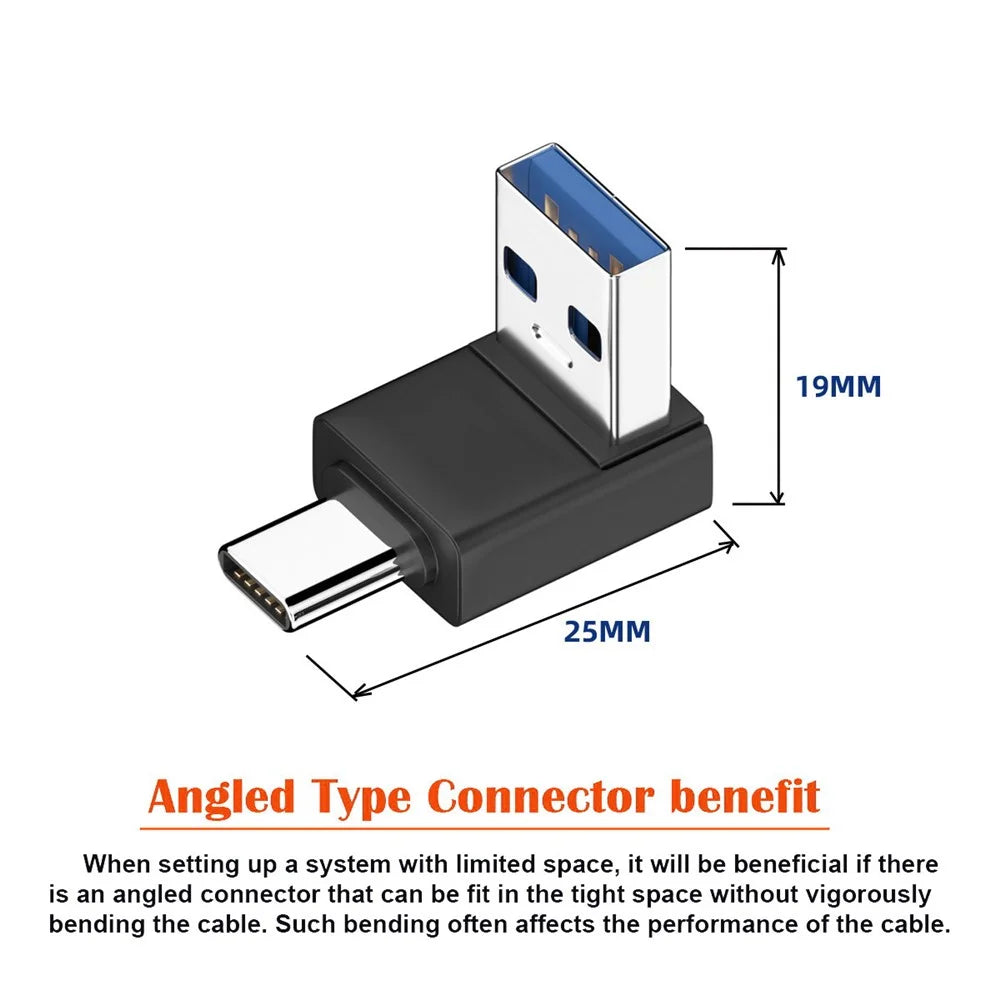 UC-070-TC005 USB 3.0 USB-A Male to Type-C 3.1 Male Adapter 10Gbps Data Transmission Connector for Laptop Phone - 7
