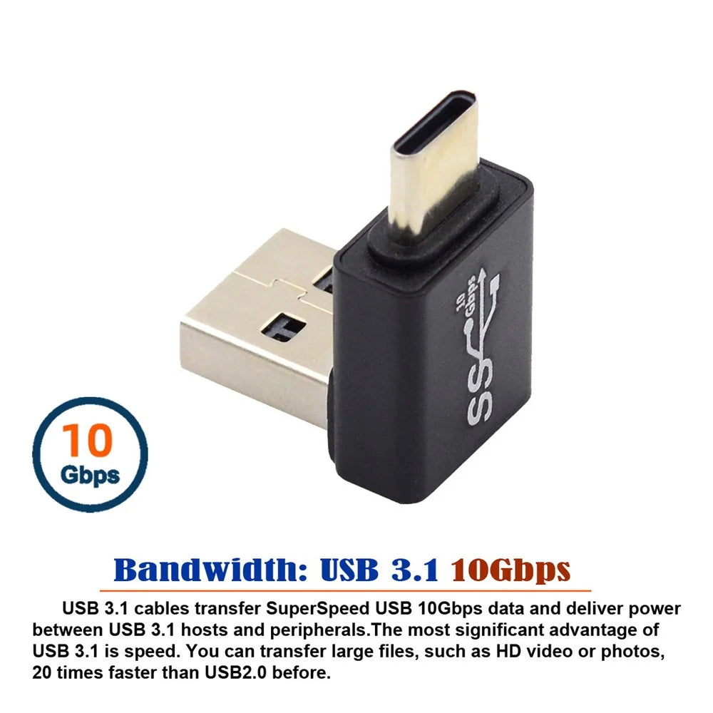UC-070-TC006 USB 3.0 Type-A Male to Type-C 3.1 Male Adapter 10Gbps Data Sync Connector for Laptop Phone - 3