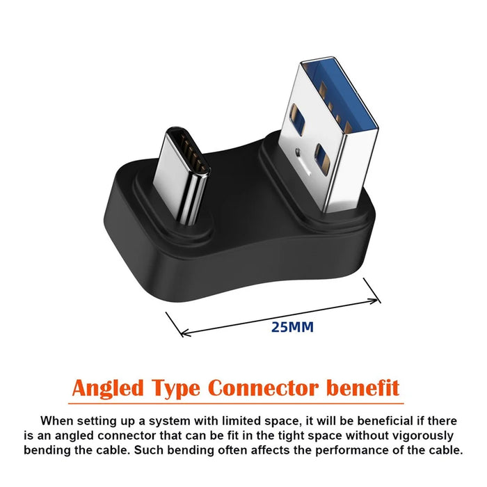 UC-070-TC007 USB 3.0 Type-A Male to USB 3.1 Type-C Male Connector 10Gbps Data Transfer Charge Adapter - 7