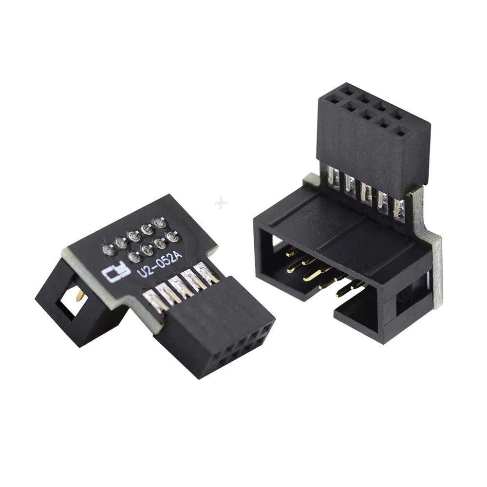 U2-052 1 Set Down & Up Angled USB 2.0 10Pin 9Pin Header Male to Female Extension Adapter Motherboard Connector - 1