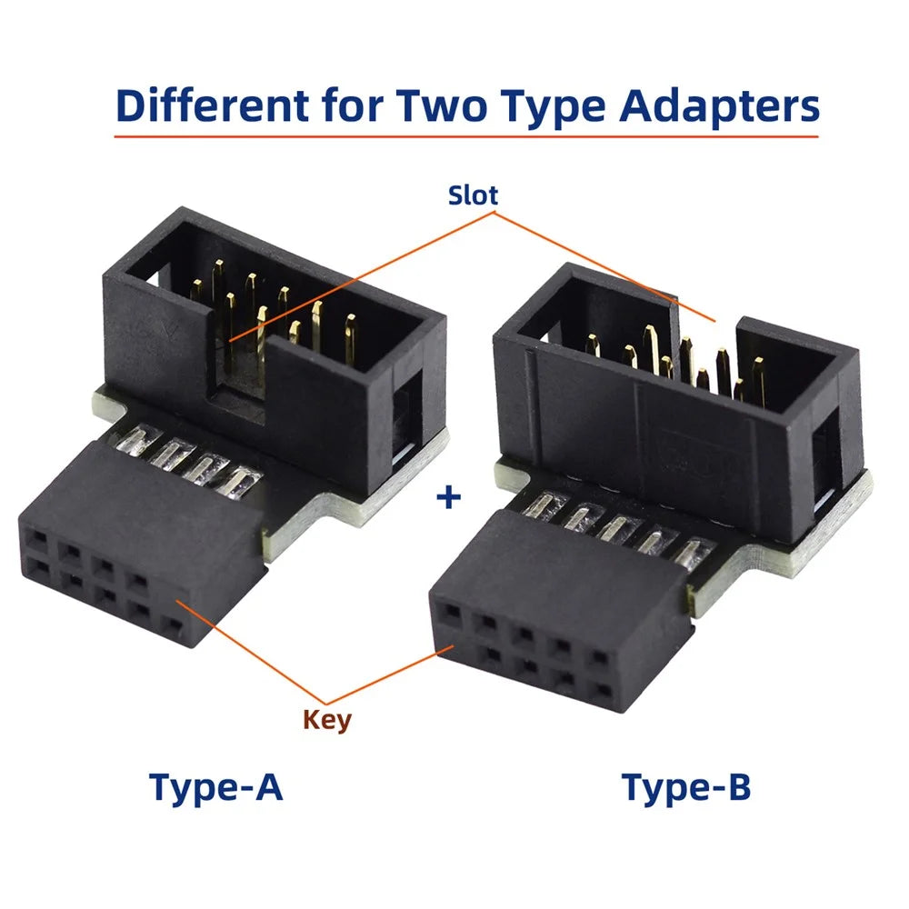 U2-052 1 Set Down & Up Angled USB 2.0 10Pin 9Pin Header Male to Female Extension Adapter Motherboard Connector - 2