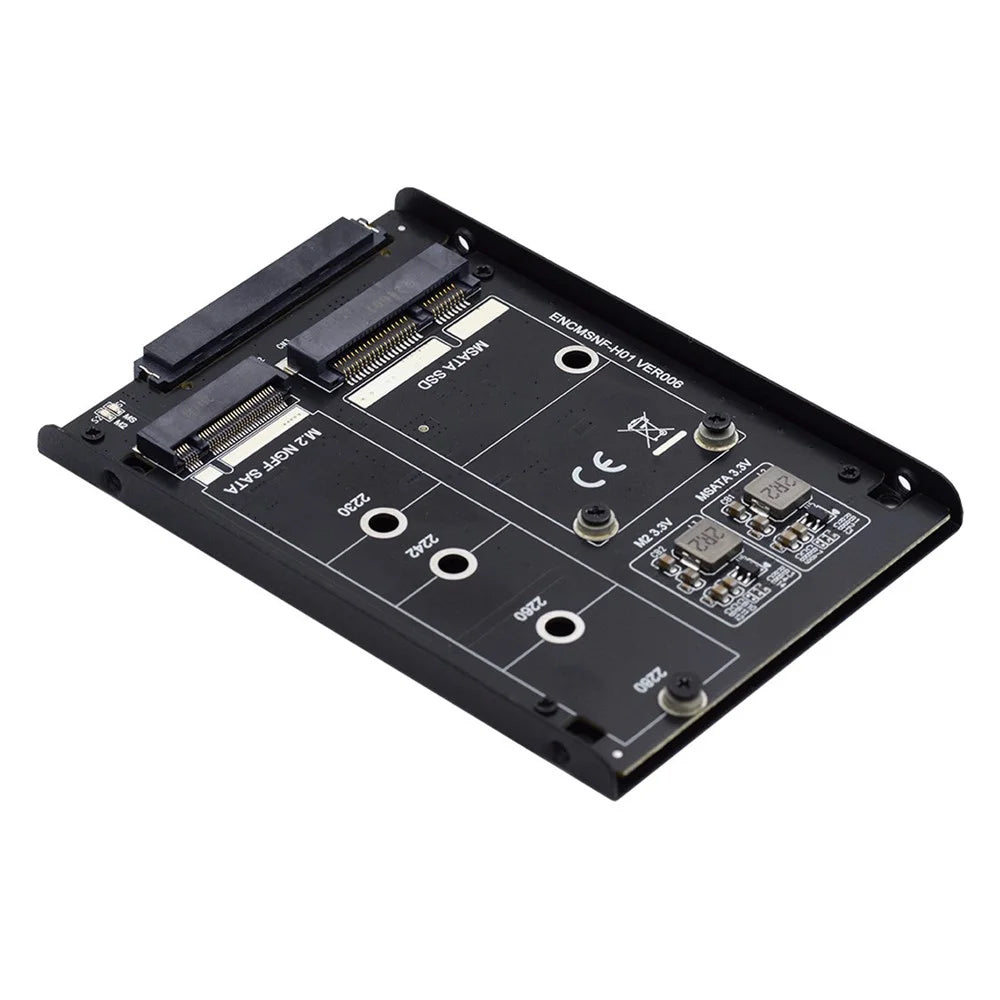 SA-060 Dual MSATA NGFF B+M SSD Card JBOD Raid 0 Span Bridge to 2.5inch SATA Combo HDD Disk Drive Enclosure - 1