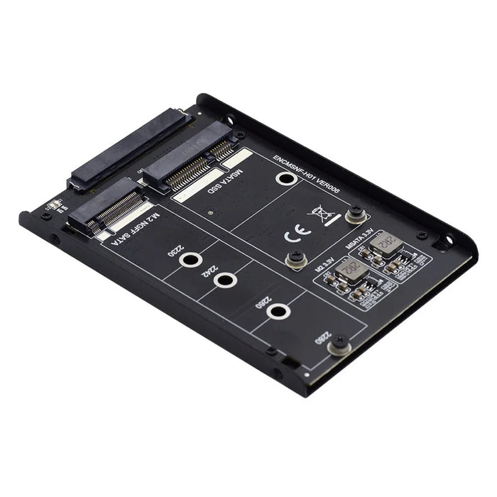 SA-060 Dual MSATA NGFF B+M SSD Card JBOD Raid 0 Span Bridge to 2.5inch SATA Combo HDD Disk Drive Enclosure - 1