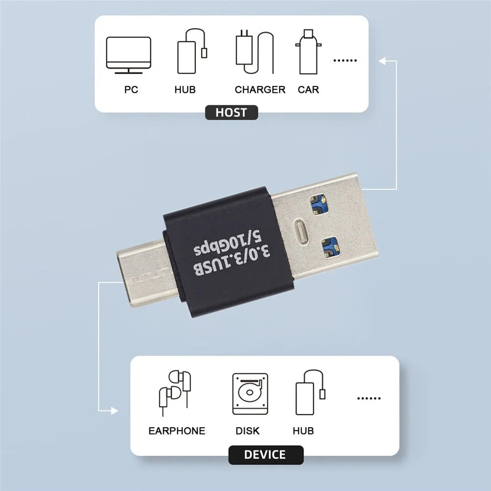 UC-070-TC001 Fast Data Transfer USB 3.0 Male to USB 3.1 Type-C Male Charge Adapter for Laptop Phone - 4