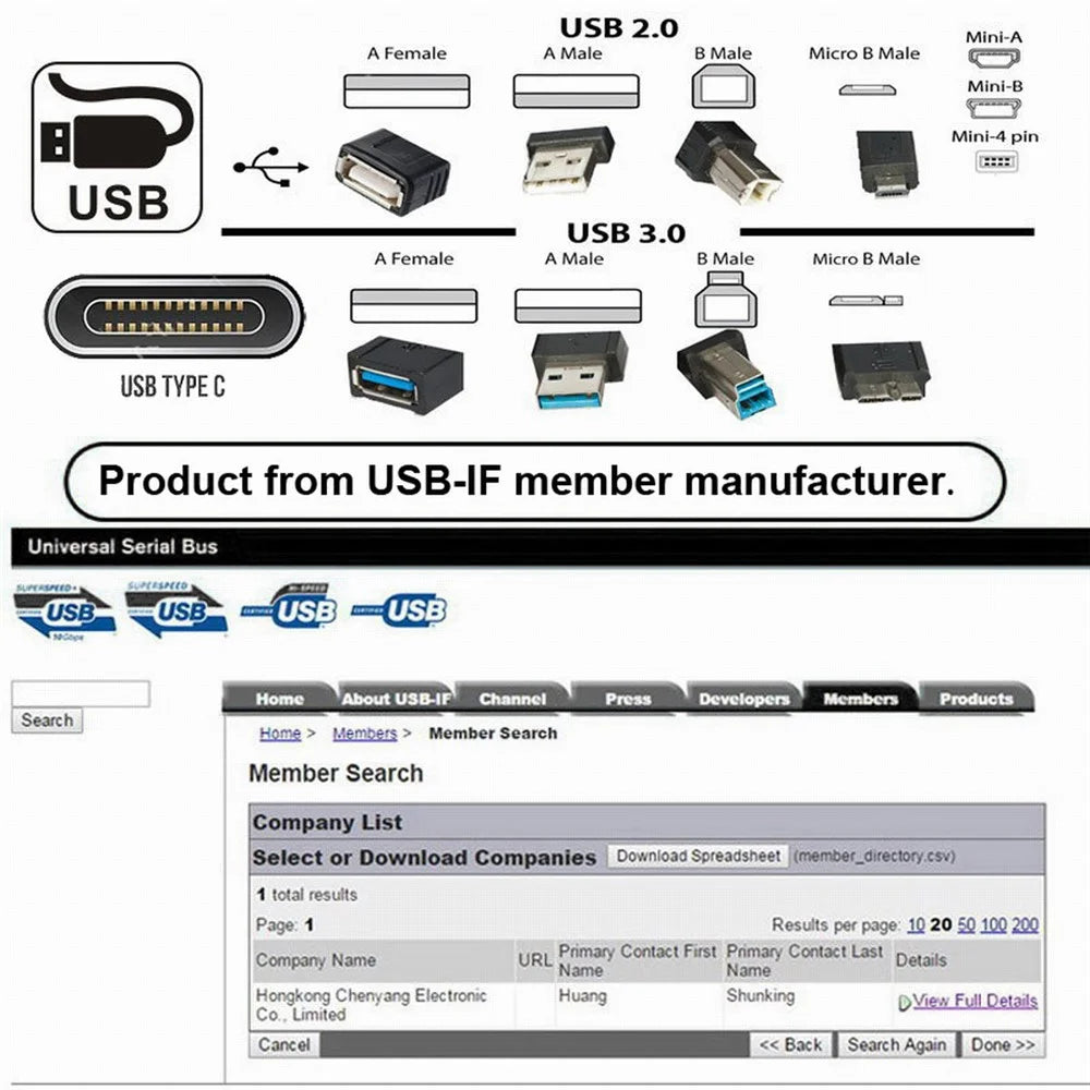 UC-070-TC001 Fast Data Transfer USB 3.0 Male to USB 3.1 Type-C Male Charge Adapter for Laptop Phone - 6