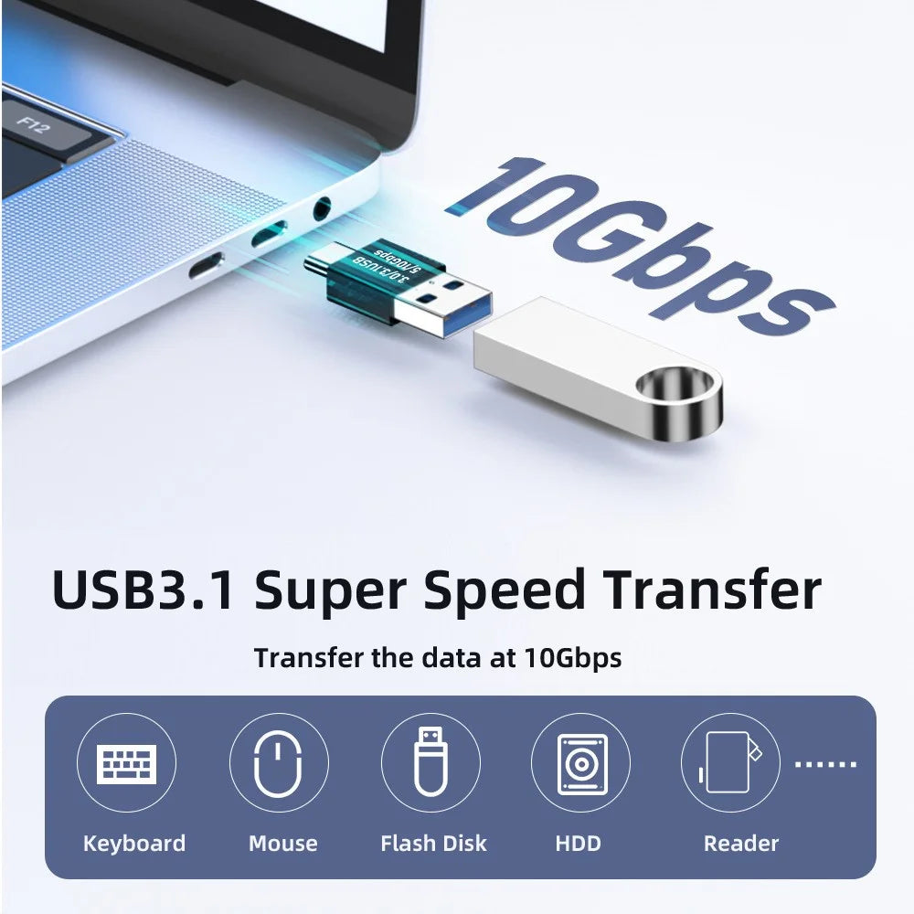 UC-070-TC002 USB 3.1 Type C Male OTG to USB 3.0 Male Convertor 10Gbps Data Transmission Charge Adapter for Laptop Phone - 3
