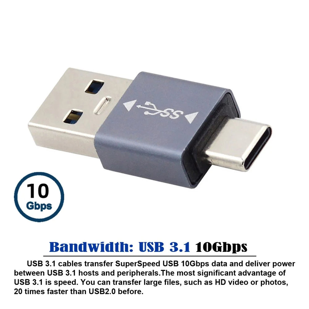 UC-070-TC002 USB 3.1 Type C Male OTG to USB 3.0 Male Convertor 10Gbps Data Transmission Charge Adapter for Laptop Phone - 5