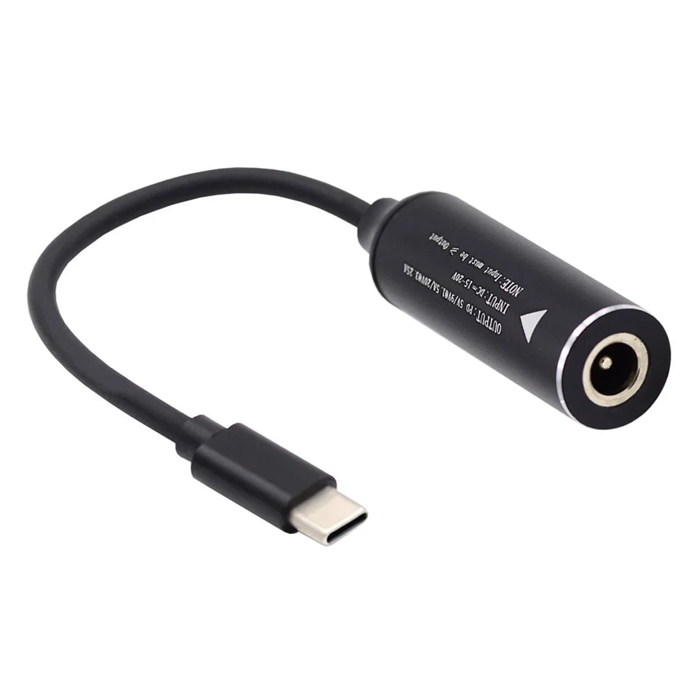UC-149-5521MM 5.5x2.1mm DC Female Jack to Type-C Male Charge Cable for Laptop Phone PD9V 15V 20V - 2