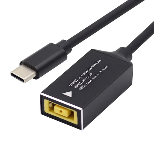 UC-149-1145MM Rectangle Jack Thinkpad 11x4.5mm Input Female to Type-C Male Charge Cable for Laptop Phone PD9V 15V 20V - 1