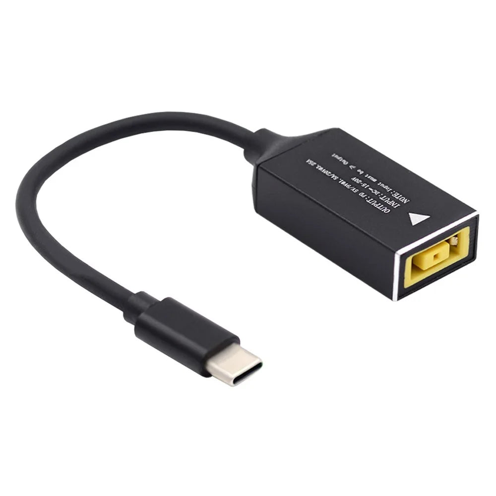 UC-149-1145MM Rectangle Jack Thinkpad 11x4.5mm Input Female to Type-C Male Charge Cable for Laptop Phone PD9V 15V 20V - 2