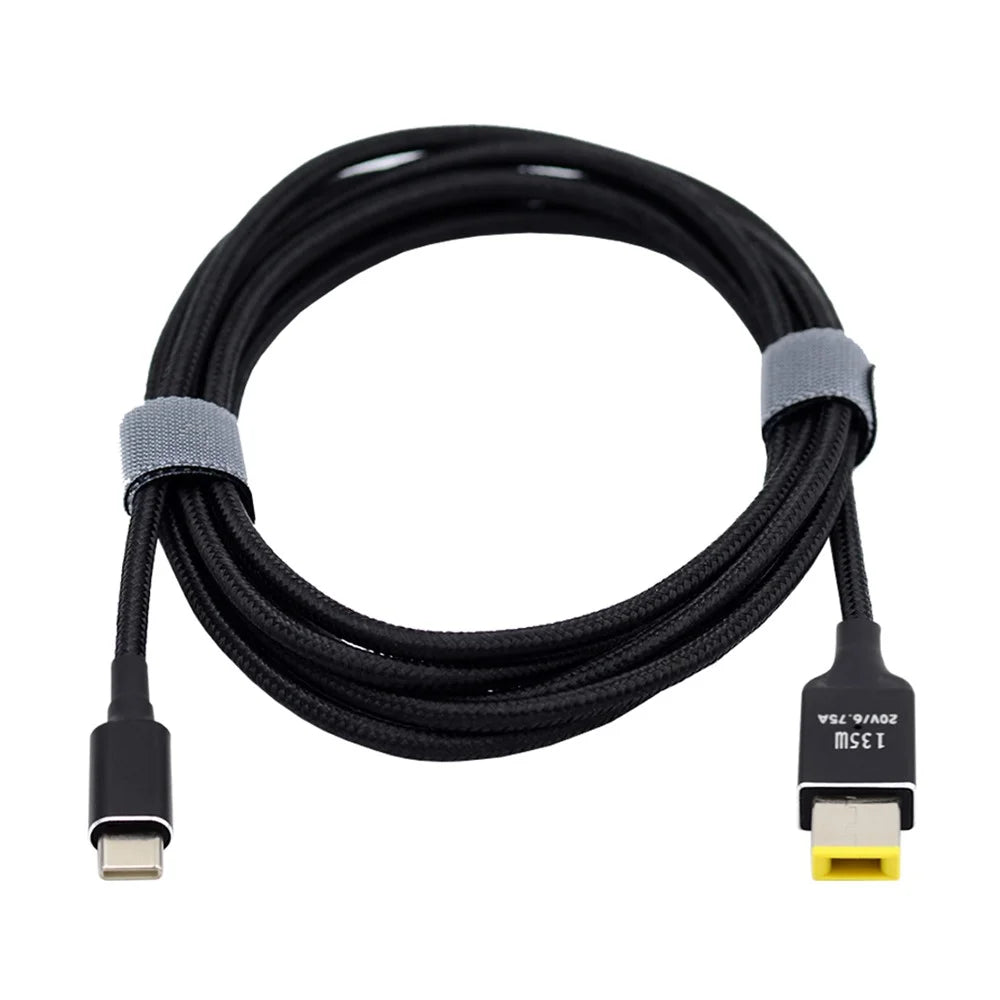 UC-106-DC135W Type-C 135W to DC Rectangle 11.0x4.5mm Power PD Charge Cable for Lenovo Thinkpad X1 Legion Y7000P Laptop DC20V 6.25A - 2