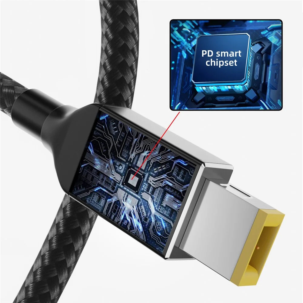 UC-106-DC135W Type-C 135W to DC Rectangle 11.0x4.5mm Power PD Charge Cable for Lenovo Thinkpad X1 Legion Y7000P Laptop DC20V 6.25A - 6