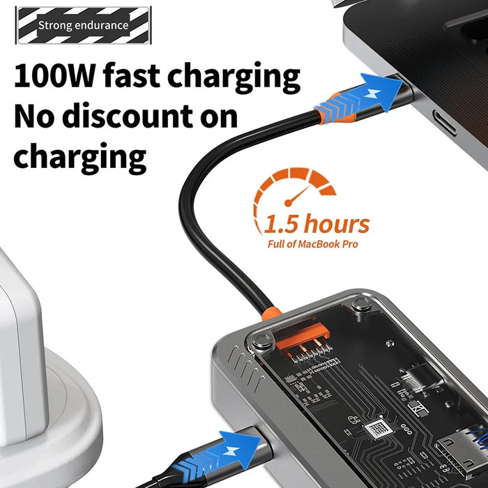 SW8V 8 in 1 Type-C Docking Station Portable USB Hub Adapter USB-C to USB3.0 / USB2.0 / Type-C2.0 / 100M Ethernet - 6