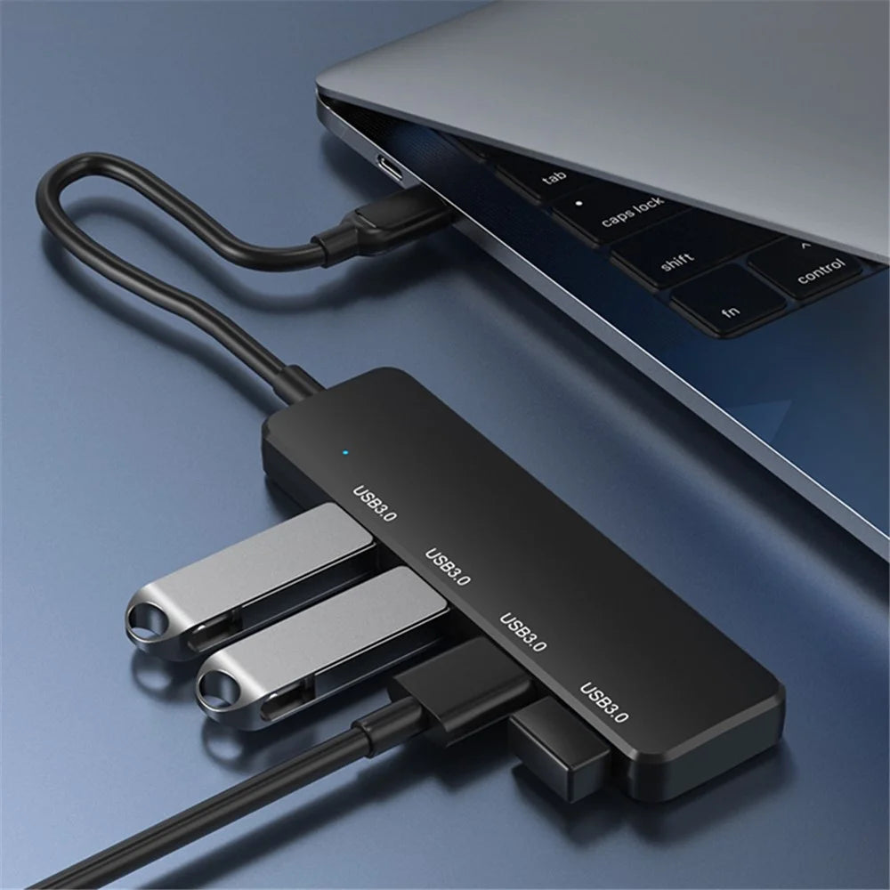 S-304 4-Port USB Adapter Charging + Data Transmission USB 3.0 Hub Expansion Dock Station Converter - 2