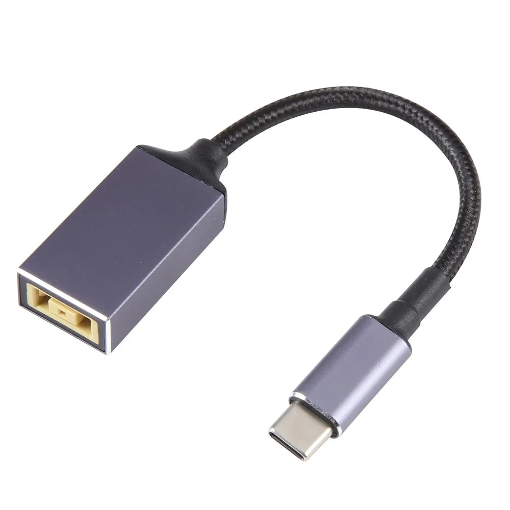 Type-C Male to Square Female Converter Cable Nylon Braided Adapter Coard for Lenovo - 2