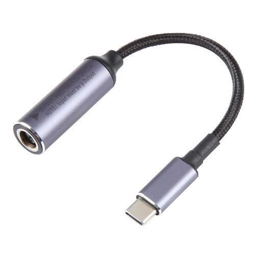 Type-C Male to 7.9x0.9mm Female Charge Converter Nylon Braided 5V 9V 20V Power Plug Charge Cable - 1