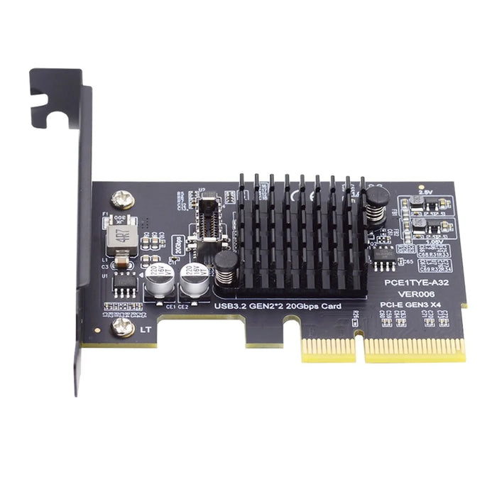 UC-104-EF USB 3.2 Gen2 Type-E 20Gbps Front Panel Socket to PCI-E 4X Express Card Adapter for Desktop Motherboard (ASM3242 Chipset) - 2