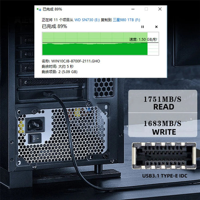 UC-104-EF USB 3.2 Gen2 Type-E 20Gbps Front Panel Socket to PCI-E 4X Express Card Adapter for Desktop Motherboard (ASM3242 Chipset) - 3