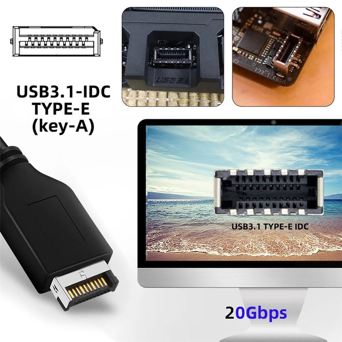 UC-104-EF USB 3.2 Gen2 Type-E 20Gbps Front Panel Socket to PCI-E 4X Express Card Adapter for Desktop Motherboard (ASM3242 Chipset) - 6