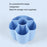 360 Degree Rotating Pen Holder 6 Grids Plastic Pencil Storage Box Desktop Stationery Organizer - Blue - 3
