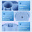 360 Degree Rotating Pen Holder 6 Grids Plastic Pencil Storage Box Desktop Stationery Organizer - Blue - 6