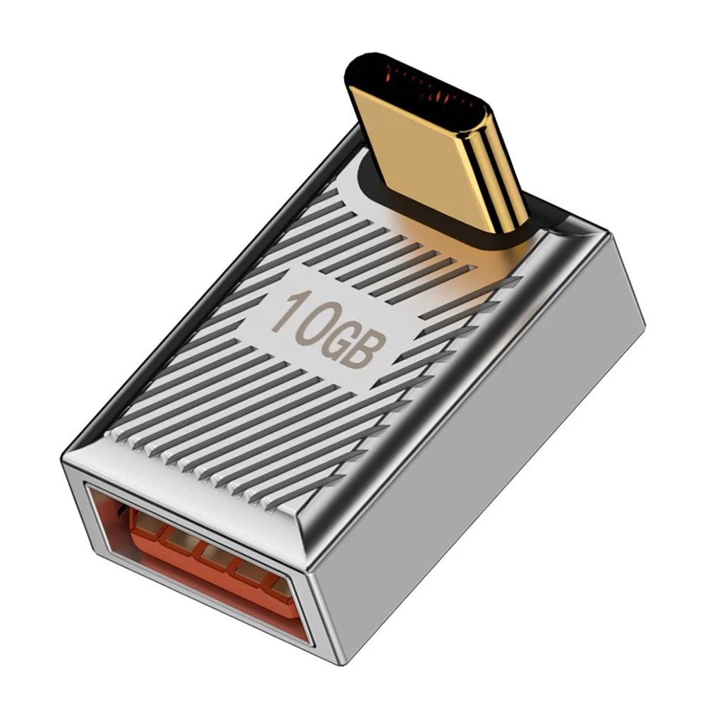 UC-017-UP USB 3.1 Type C Male to USB 3.0 A Female Converter 10Gbps Up Down Angled 120W Power OTG Adapter - 1