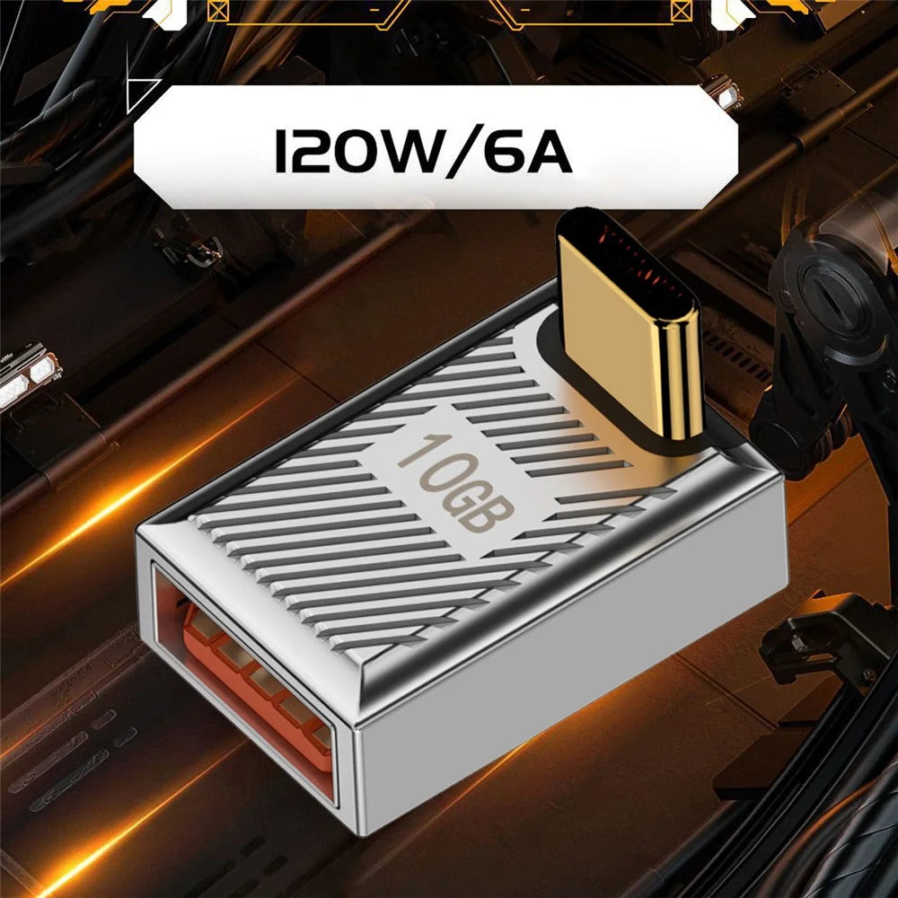 UC-017-UP USB 3.1 Type C Male to USB 3.0 A Female Converter 10Gbps Up Down Angled 120W Power OTG Adapter - 4