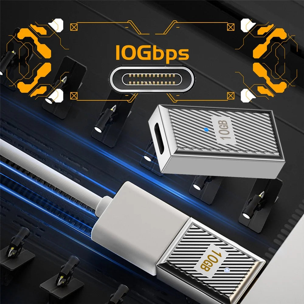 UC-017-FE USB 3.1 Type C Female to USB 3.0 A Female 10Gbps Data Transfer 120W Power Adapter OTG Converter - 7