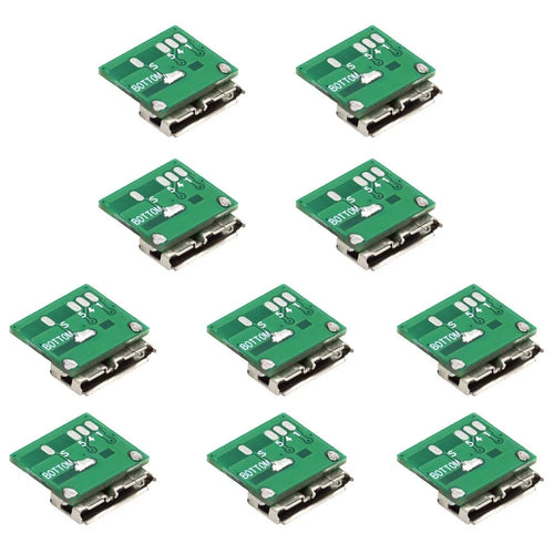 CN-007 10Pcs Micro USB 3.0 10pin Female Socket Receptacle Adapter Board Mount SMT Type with PCB - 1