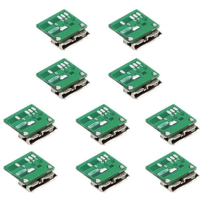 CN-007 10Pcs Micro USB 3.0 10pin Female Socket Receptacle Adapter Board Mount SMT Type with PCB - 1