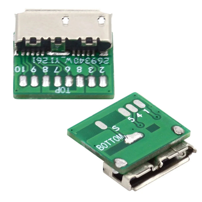 CN-007 10Pcs Micro USB 3.0 10pin Female Socket Receptacle Adapter Board Mount SMT Type with PCB - 2