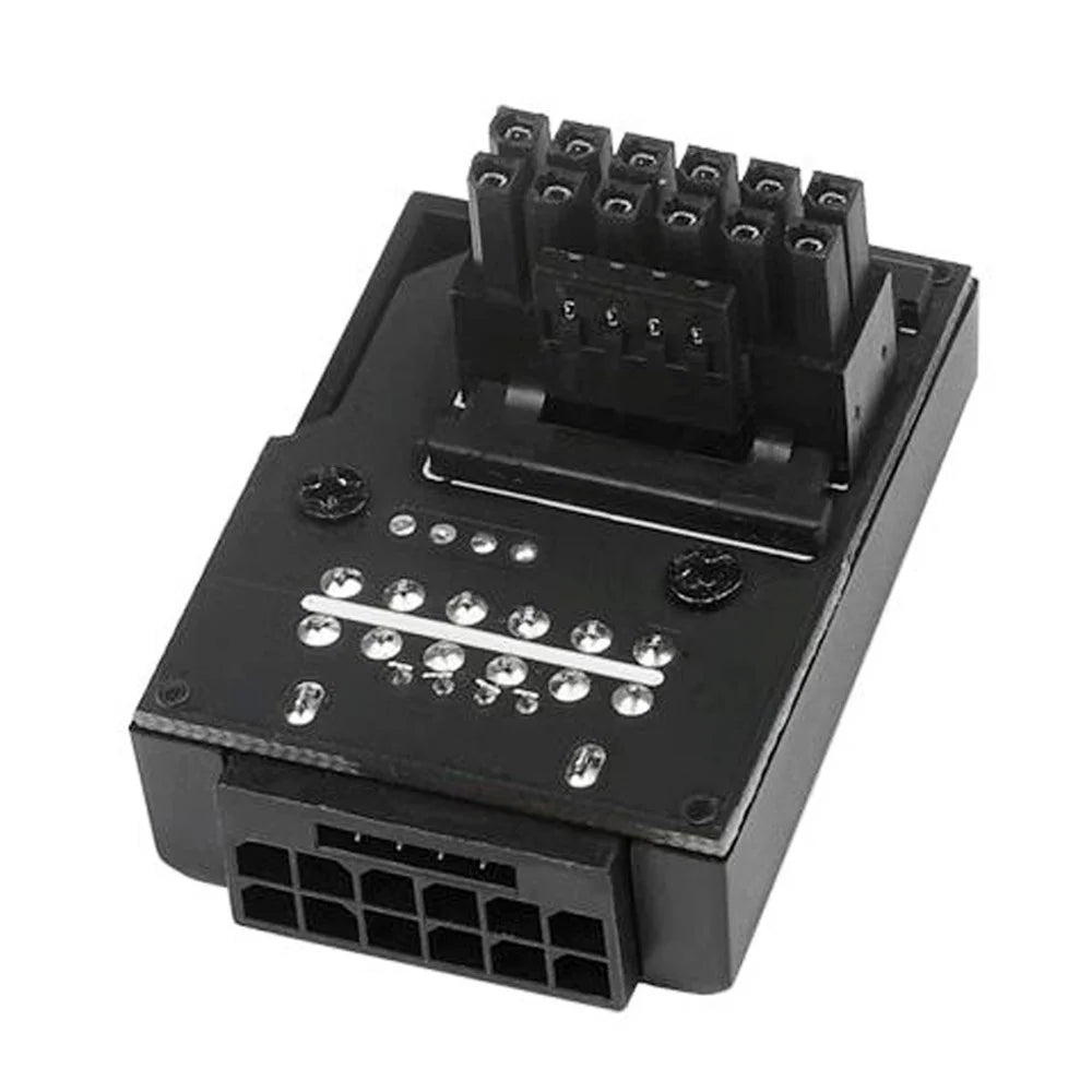 PW-047-DN 12VHPWR ATX3.0 PCI-E 5.0 12+4Pin Power Modular Male to Female Adapter Extension Down Angled 90 Degree Converter - Black - 1