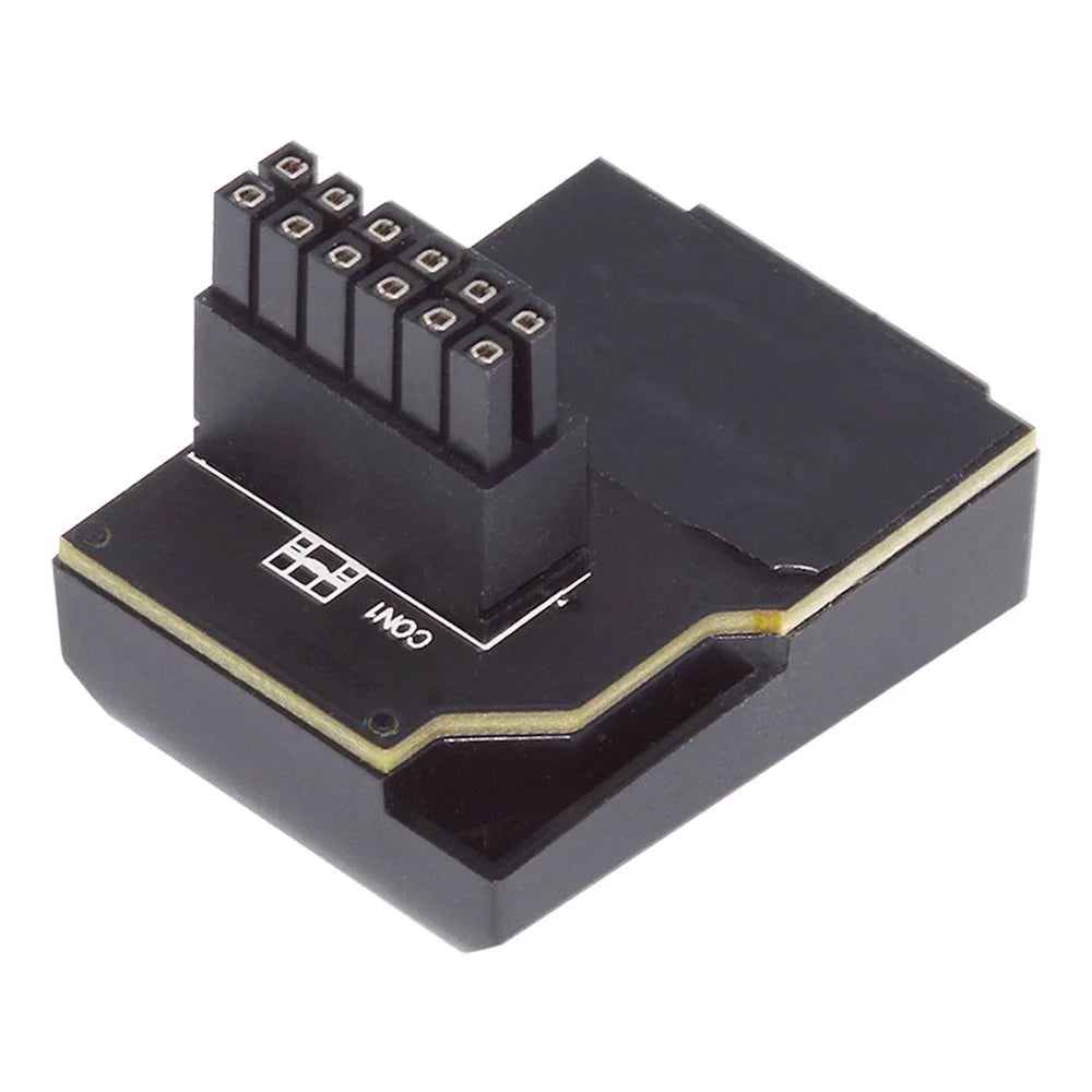 PW-047-DN 12VHPWR ATX3.0 PCI-E 5.0 12+4Pin Power Modular Male to Female Adapter Extension Down Angled 90 Degree Converter - Black - 2