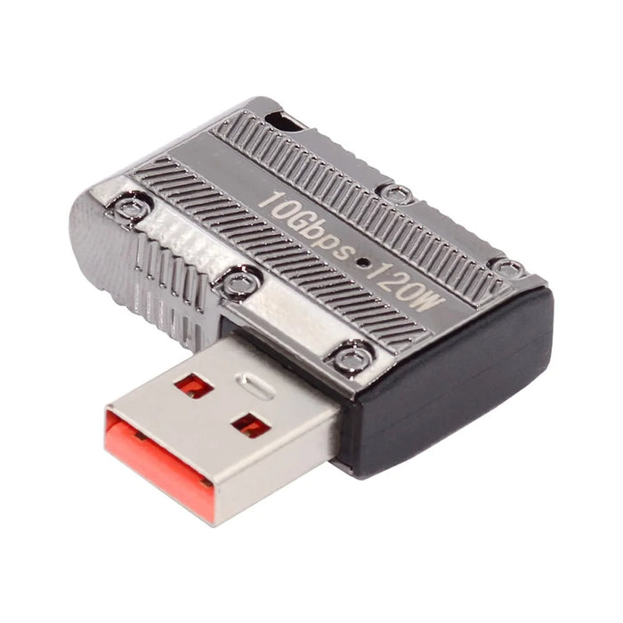UC-029-TC001 USB 3.1 Type C Female to USB 3.0 Type-A Male 90 Degree Right Angled Flat Type 10Gbps Data 120W Power Adapter - 2