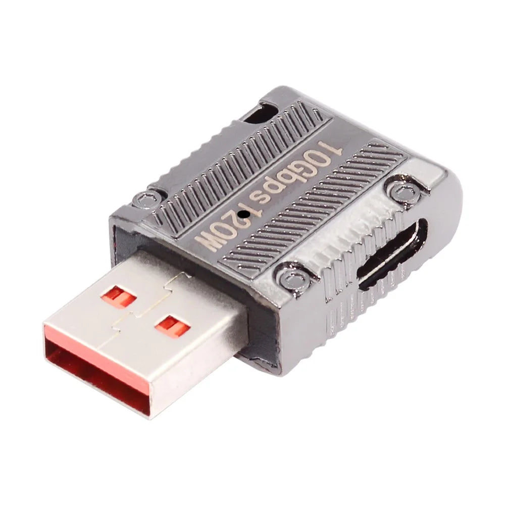 UC-029-TC003 120W 10Gbps USB 3.1 Type C Female Right Angled to USB 3.0 Type-A Male Straight Type Power Adapter - 1