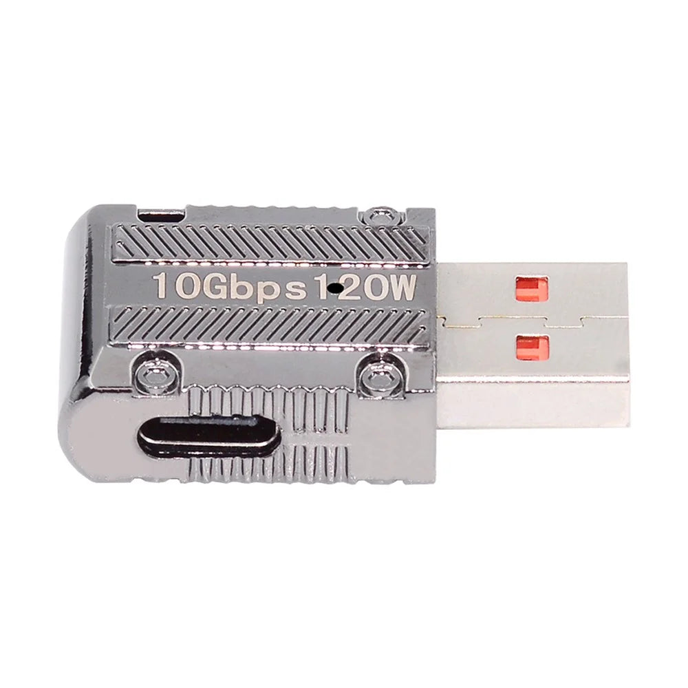 UC-029-TC004 USB 3.1 Type C Female Left Angled to USB 3.0 Type-A Male Straight Type 10Gbps 120W Power Adapter - 2