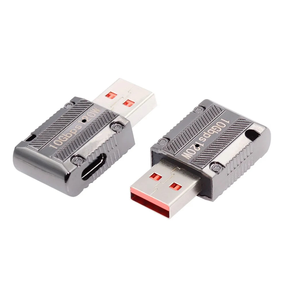 UC-029-TC004 USB 3.1 Type C Female Left Angled to USB 3.0 Type-A Male Straight Type 10Gbps 120W Power Adapter - 3