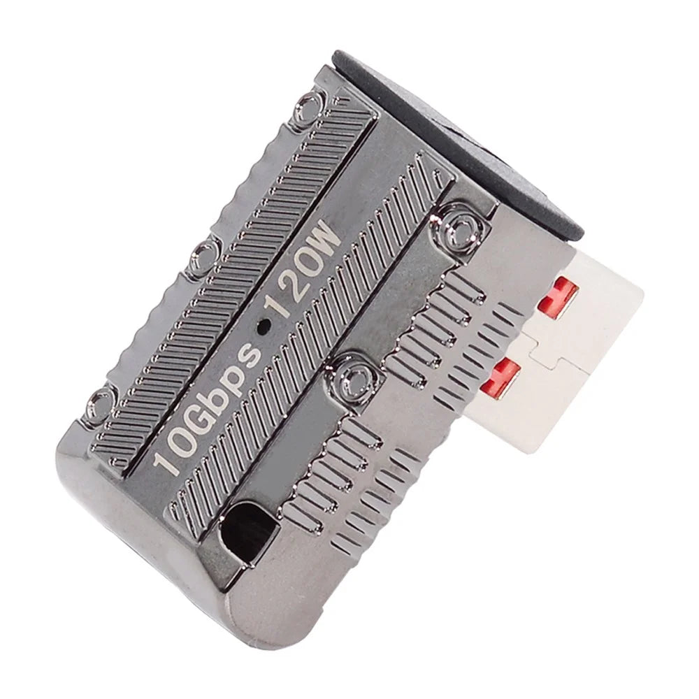 UC-029-TC006 USB 3.1 Type C Female to USB 3.0 Type-A Male 90 Degree Left Angled 10Gbps 120W Mini Power Adapter - 2
