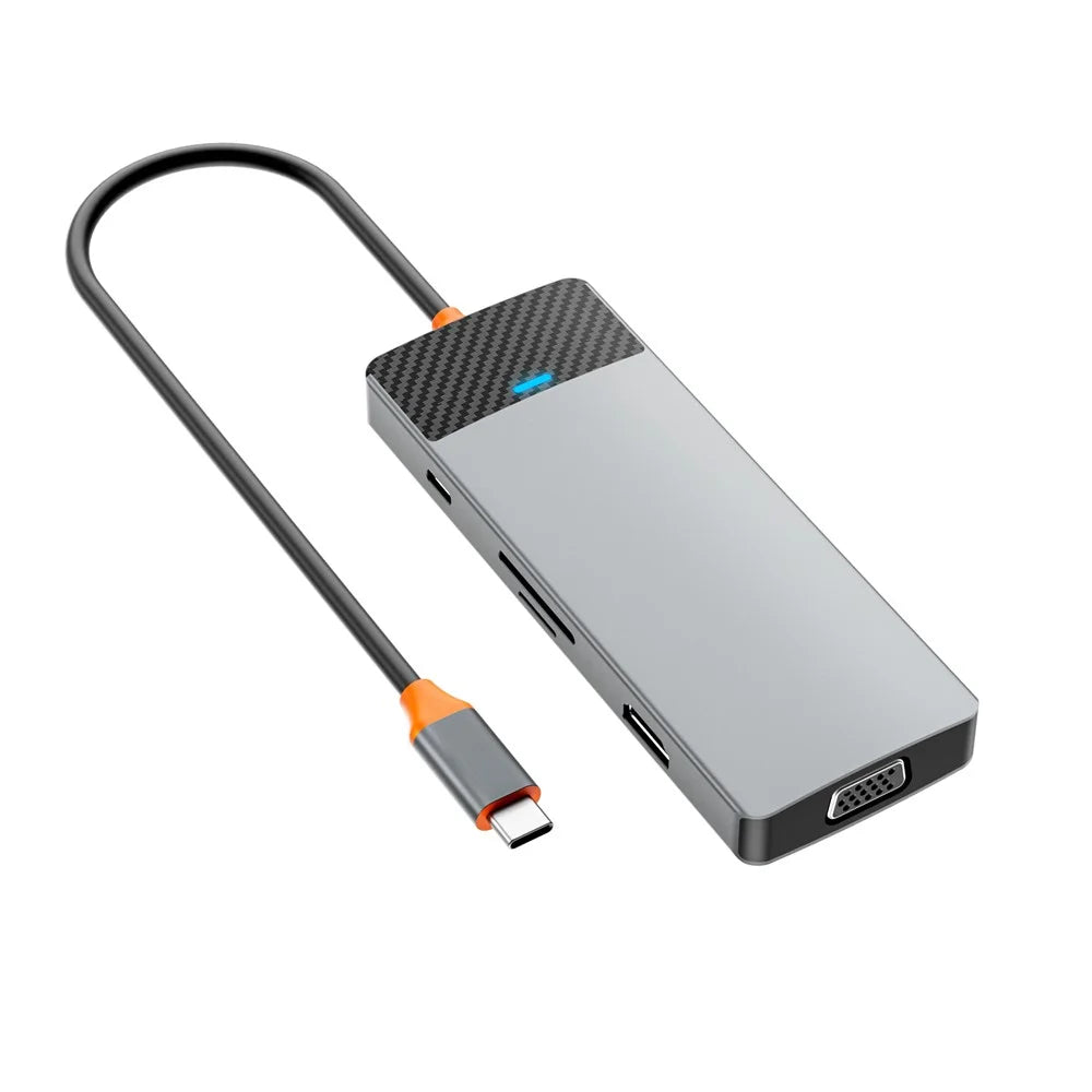 WIWU A921HV 9-In-1 Type-C Hub Multi-Port Converter with USB+PD+USB-C+Card Reader Slots+VGA+HD Output - 4