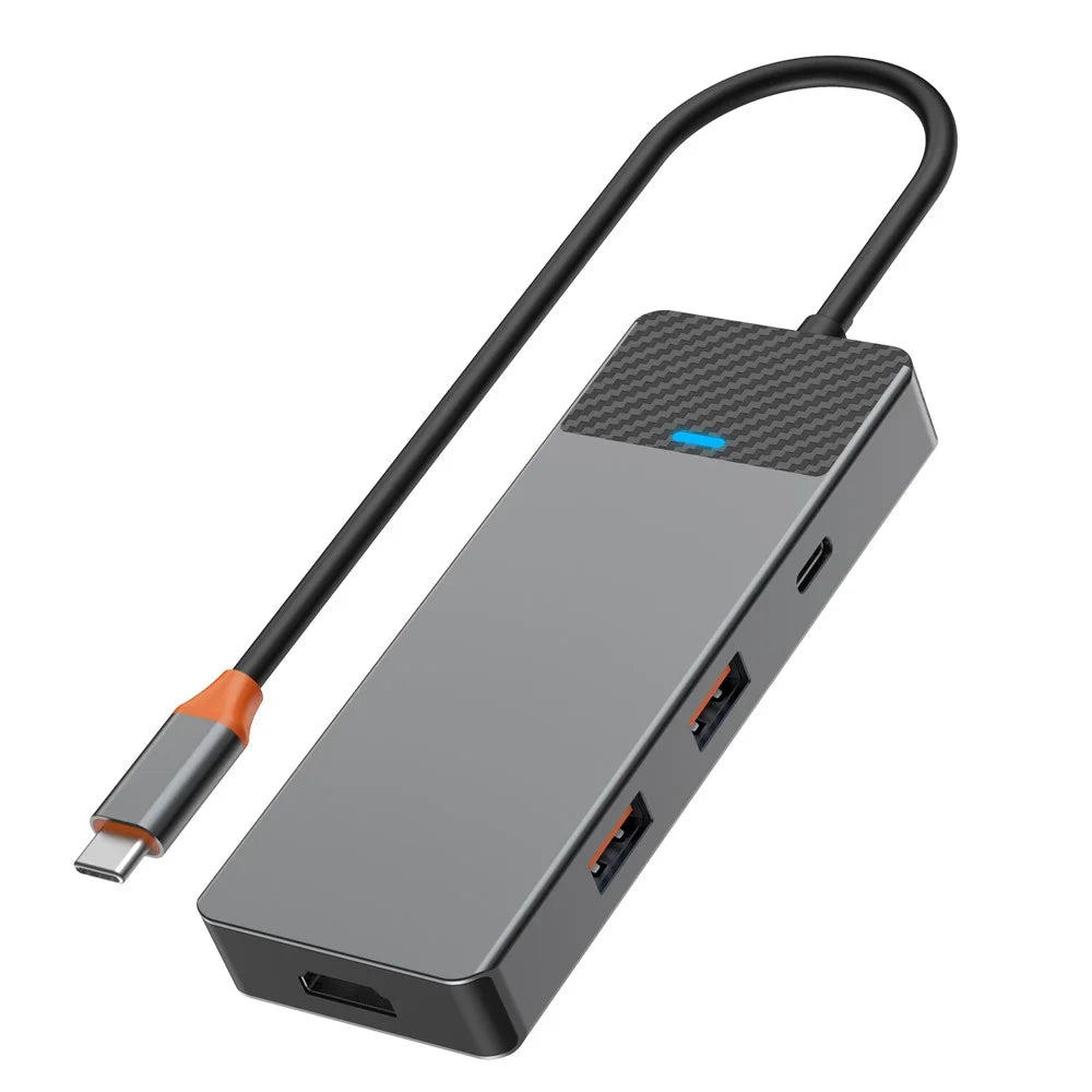 WIWU A721HD Type-C Hub Adapter to 2xUSB 3.1+PD 100W+USB-C+2xCard Reader Slots+HD Video Output - 1