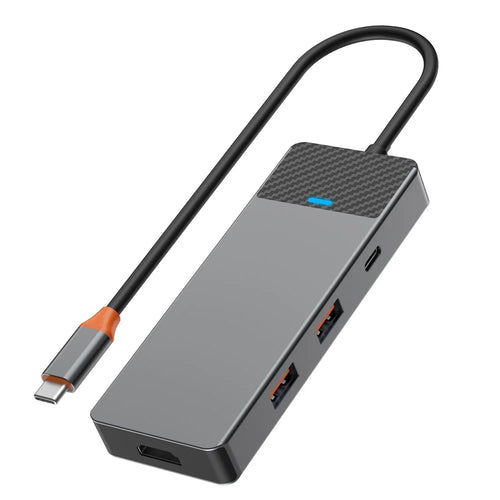 WIWU A721HD Type-C Hub Adapter to 2xUSB 3.1+PD 100W+USB-C+2xCard Reader Slots+HD Video Output - 1