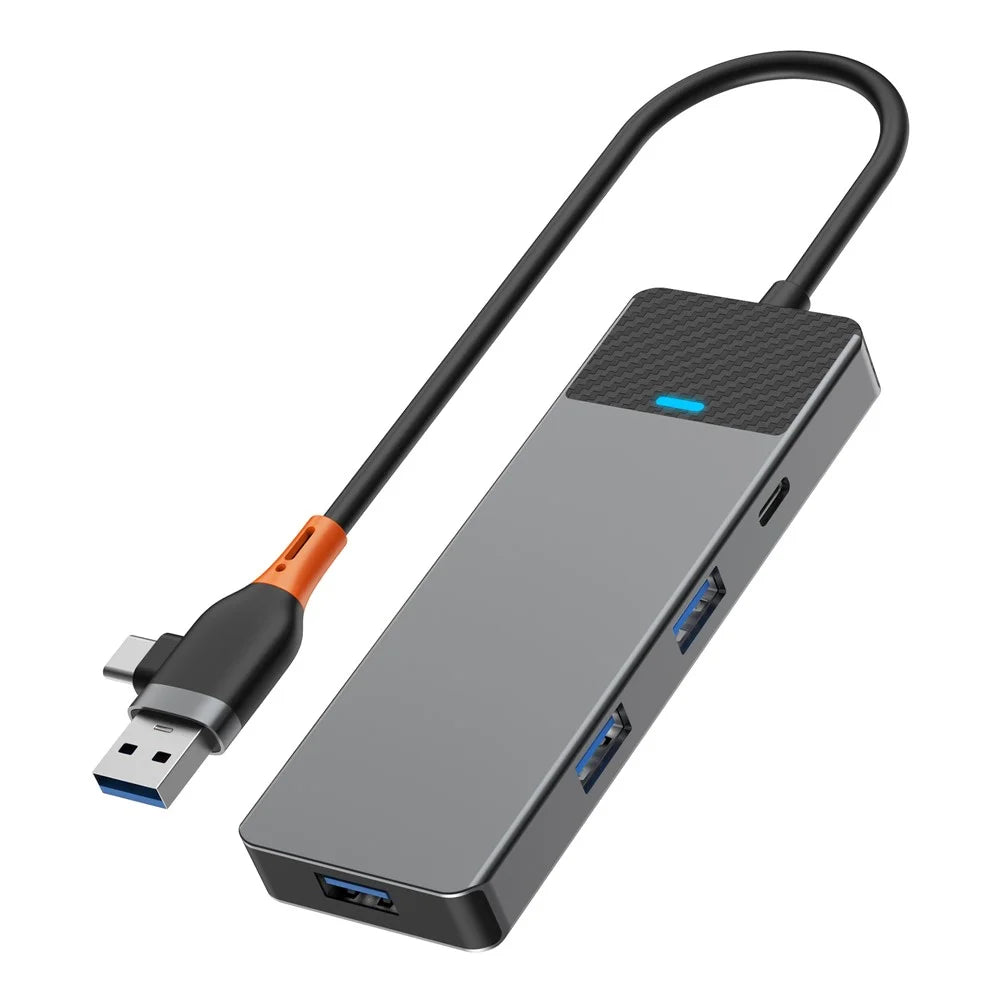 WIWU A431C Linker Series USB-A&C Hub Adapter 4-in-1 Portable Docking Station with 3 USB3.0+USB-C 3.0 - 3